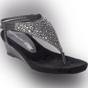 “Croft & Barrow”, Women’s, Sz 8M, SKYWAY, Black, Wedge Sandal, NWOT